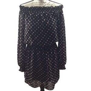 SALE White House Black Market Off The Shoulder Long Sleeve Geometric Dress